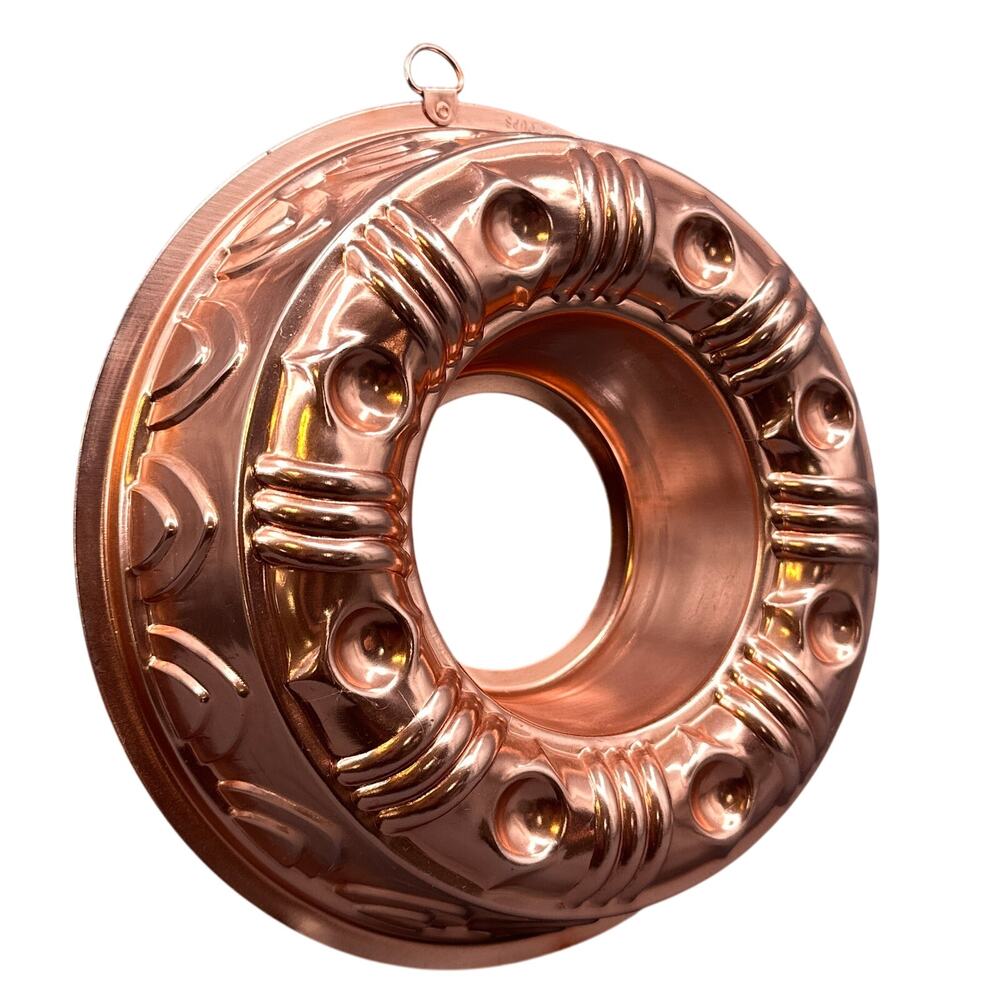 VTG Copper Jello Mold 3.5 Cup Bundt Cake Pan Wall Hanging Kitchen Decor